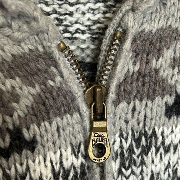 Eddie Bauer Women's Wool/ Alpaca Zip Up Faire Isle Cardigan Sweater Size XL - Picture 5 of 8